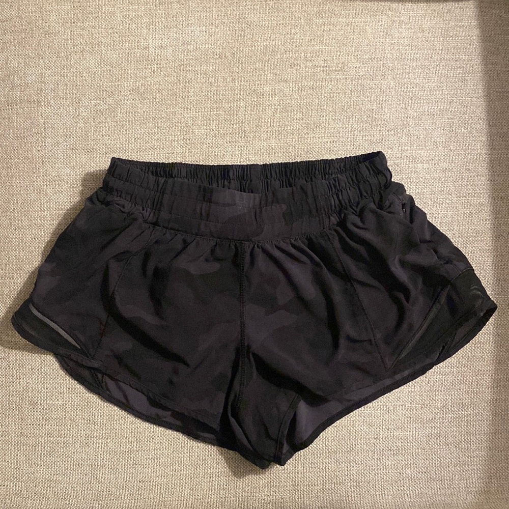 Lululemon Black Camo Hottie Hot Shorts